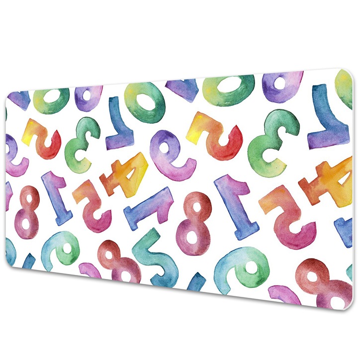 Mouse Pad Protectie Birou, cifre, multicolor, bmat-2851, 100x50cm