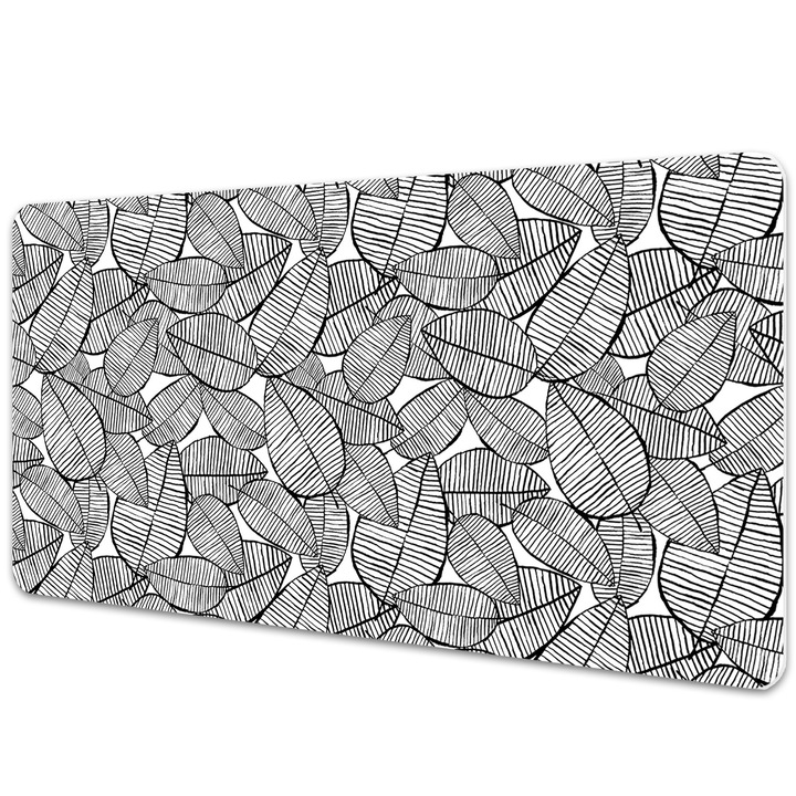 Mapa birou. protectie pentru birou. Model Tropical. Alb-Negru. 90 cm x 45 cm. 010250300040100011336