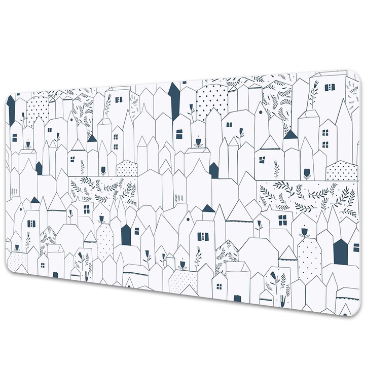 Mapa birou. din PVC. pentru protectie birou. Cabane. Alb. 120 cm x 60 cm. 010250300030100011625