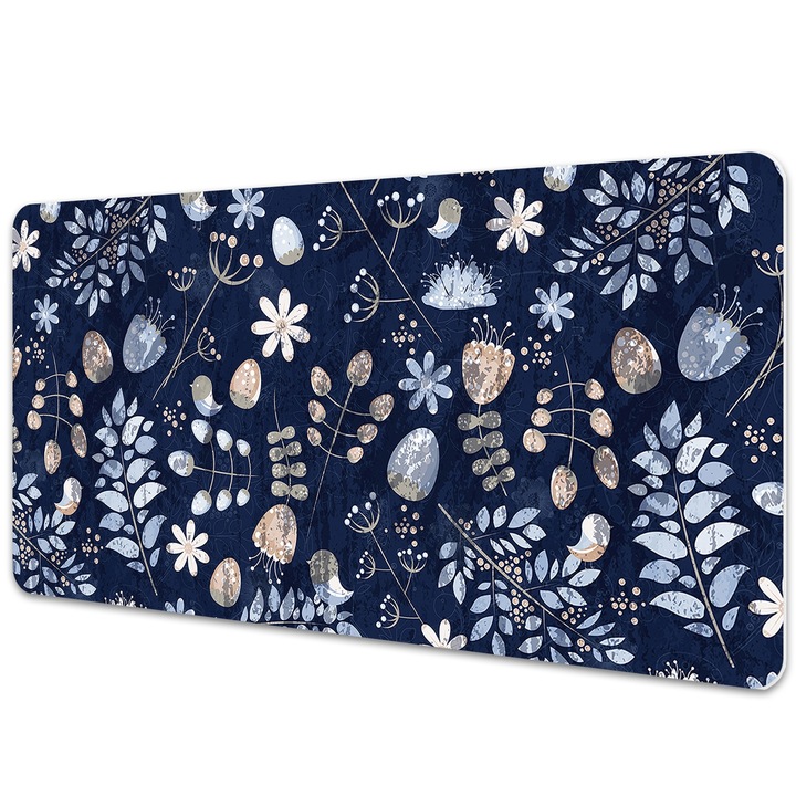 Mapa birou. protectie pentru birou. Nordic Leaves. Albastru. 120 cm x 60 cm. 010250300030100011643