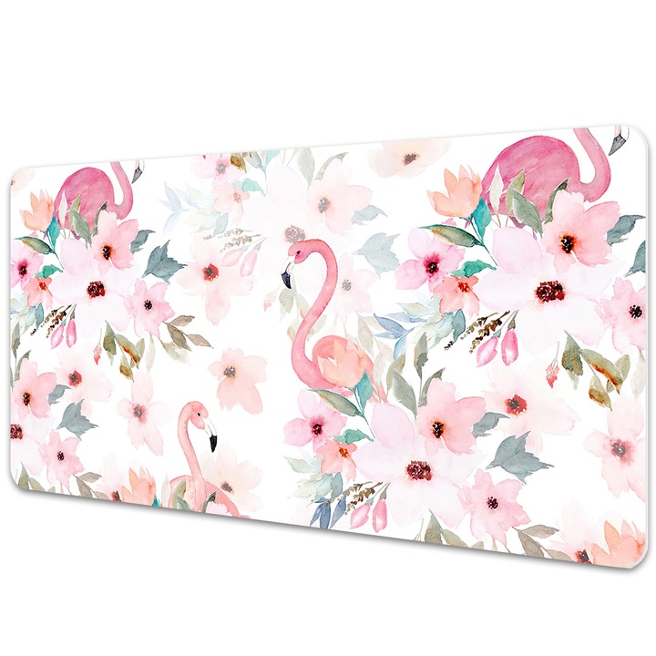 Mouse Pad Protectie Birou, model cu pasari flamingo, bmat-3339, 100x50cm