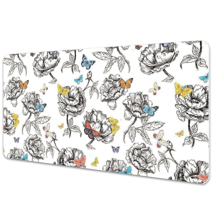 Mouse Pad Protectie Birou, model floral, bmat-3368, 90x45cm