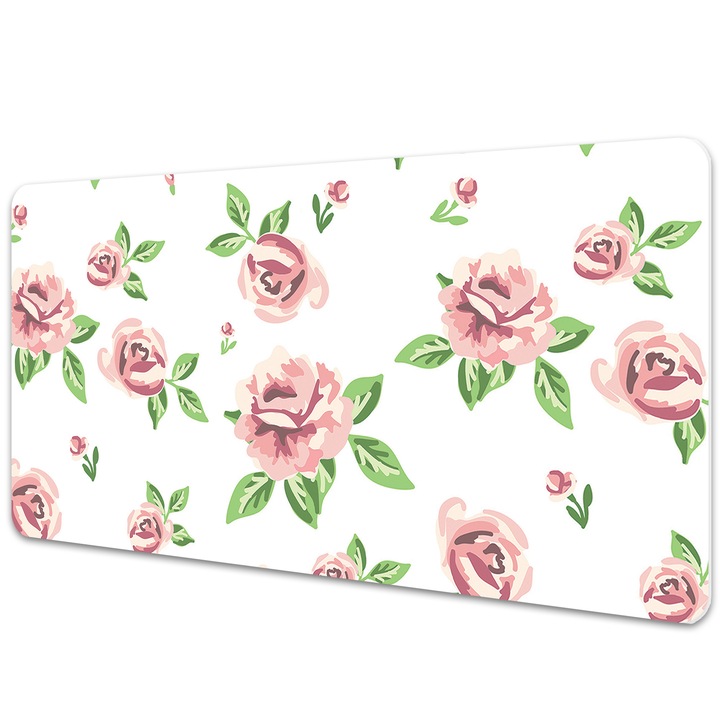 Mapa birou. protectie pentru birou. Flori Pastelate. Verde. 120 cm x 60 cm. 010250300030100011901