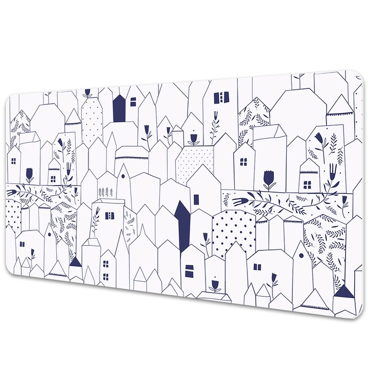 Mouse Pad Protectie Birou, schita unui oras, bmat-3485, 90x45cm