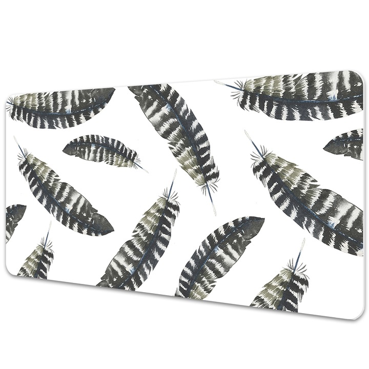 Mouse Pad Protectie Birou, model cu pene, bmat-3570, 90x45cm