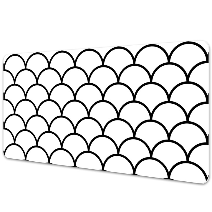 Mapa PVC pentru birou. Modelul Scallop. Alb-Negru. 90 cm x 45 cm. 010250300040100012229