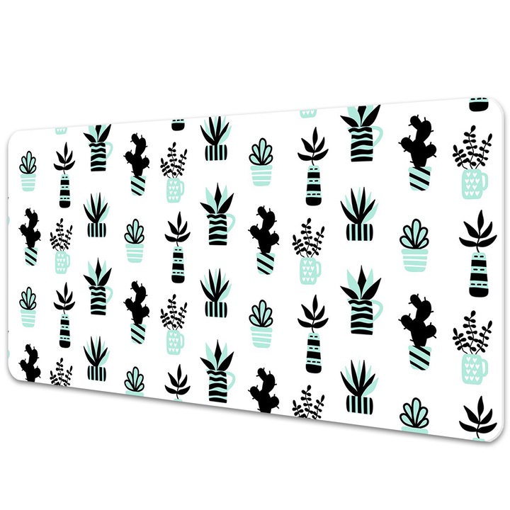 Mouse Pad Protectie Birou, cactusi in ghivece, bmat-3609, 90x45cm