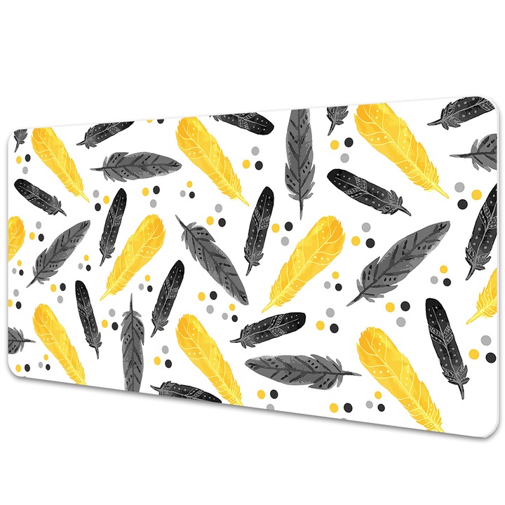 Mouse Pad Protectie Birou, model cu pene, bmat-3671, 90x45cm