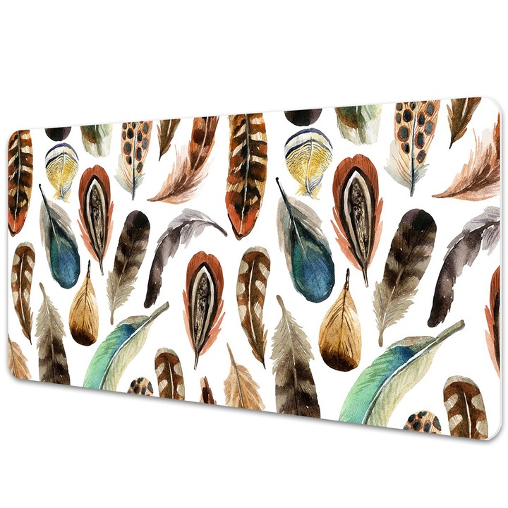 Mouse Pad Protectie Birou, model cu pene, bmat-3900, 90x45cm