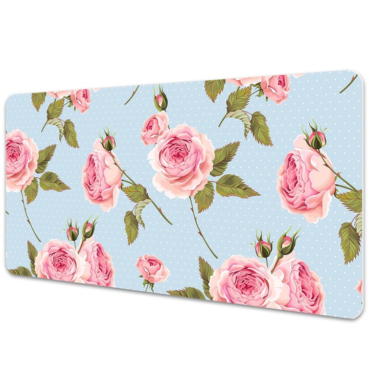 Mouse Pad Protectie Birou, model cu trandafiri, bmat-4049, 120x60 cm