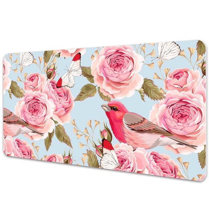 Mouse Pad Protectie Birou, model cu trandafiri, bmat-4047, 120x60 cm