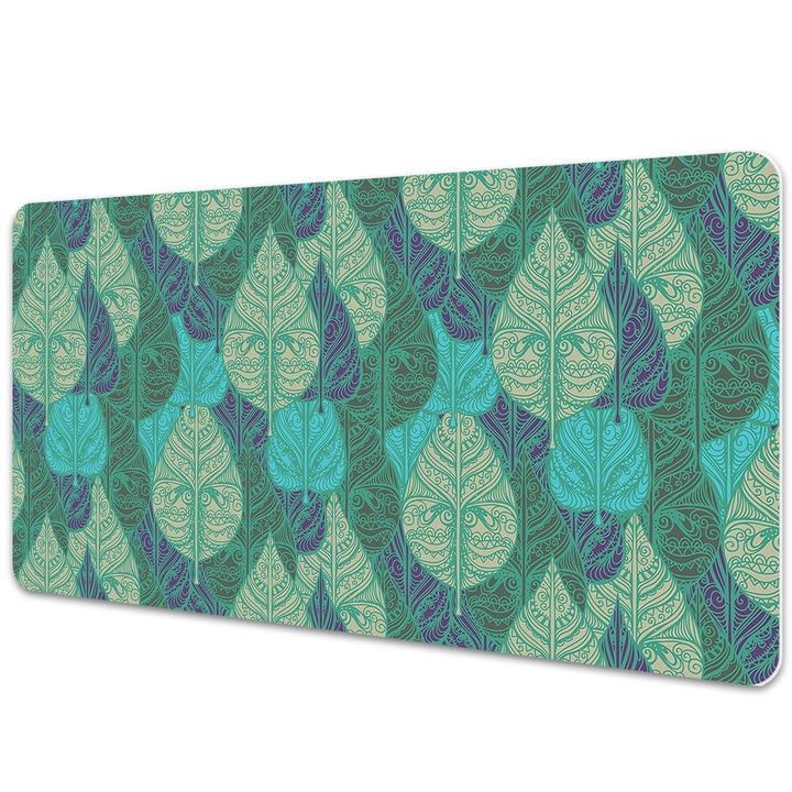 Mapa birou. din PVC. pentru protectie birou. Frunze. Verde. 120 cm x 60 cm. 010250300030100013002