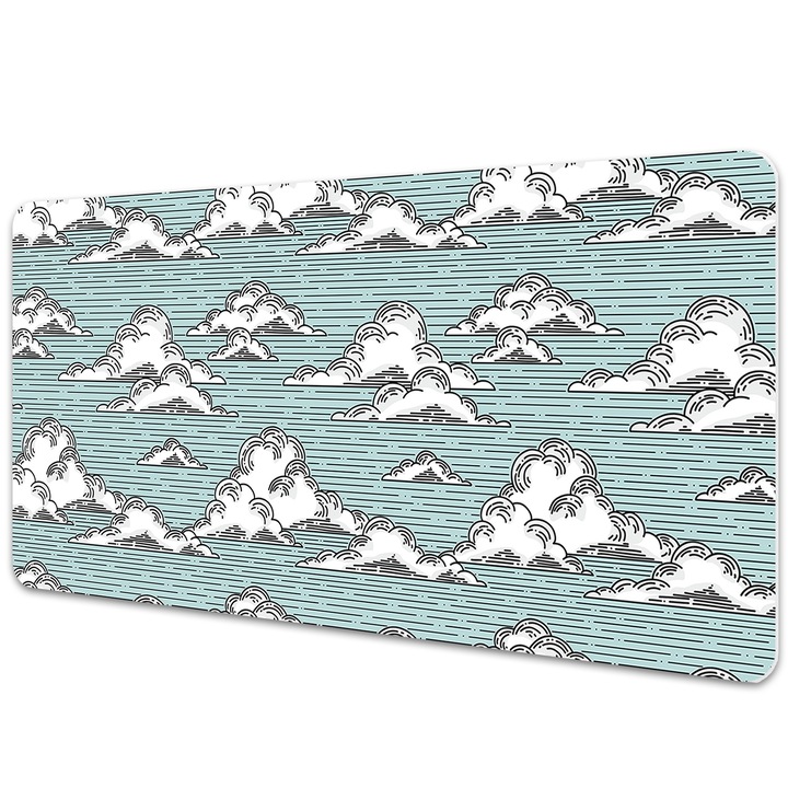Mapa birou. din PVC. pentru protectie birou. Desenul Norilor. Turcoaz. 120 cm x 60 cm. 010250300030100013089
