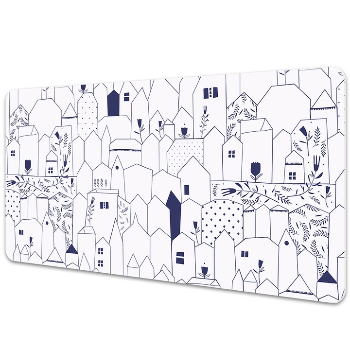 Mapa PVC pentru birou. Figura Orasul. Albastru. 120 cm x 60 cm. 010250300030100013116