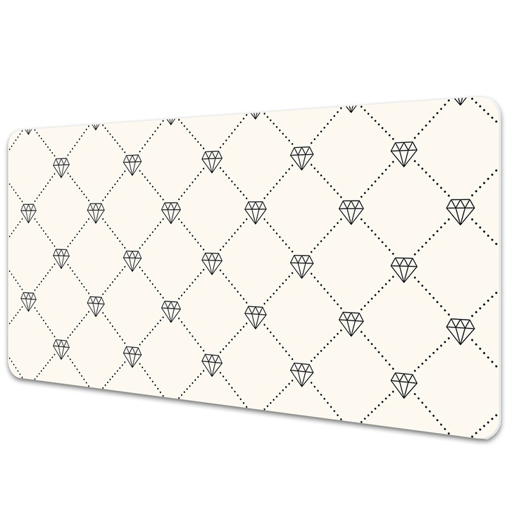 Mapa birou. din PVC. pentru protectie birou. Model In Diamante. Negru. 120 cm x 60 cm. 010250300030100013106