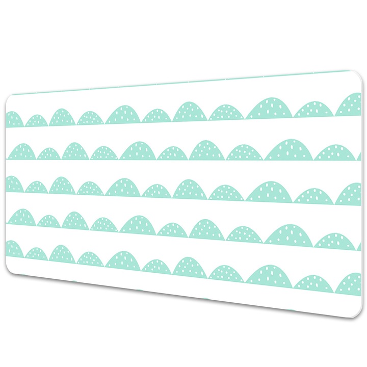 Mapa birou. din PVC. pentru protectie birou. Randuri De Menta. Turcoaz. 120 cm x 60 cm. 010250300030100013125