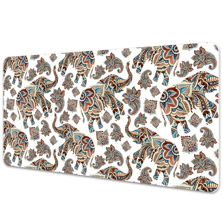 Mouse Pad Protectie Birou, elefanti in stilul Paisley, bmat-4221, 90x45cm