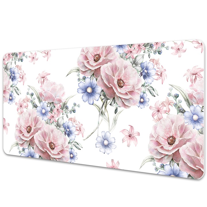 Mouse Pad Protectie Birou, model cu frunze, multicolor, bmat-4296, 120x60 cm