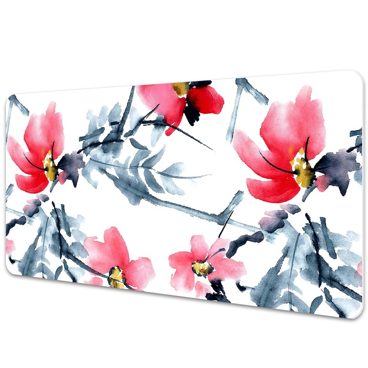 Mapa birou. protectie birou. Model Floral. Rosu. 120 cm x 60 cm. 010250300030100013273