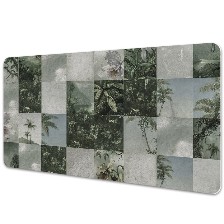 Mapa birou. protectie pentru birou. Patchwork Tropical. Verde. 120 cm x 60 cm. 010250300030100013362