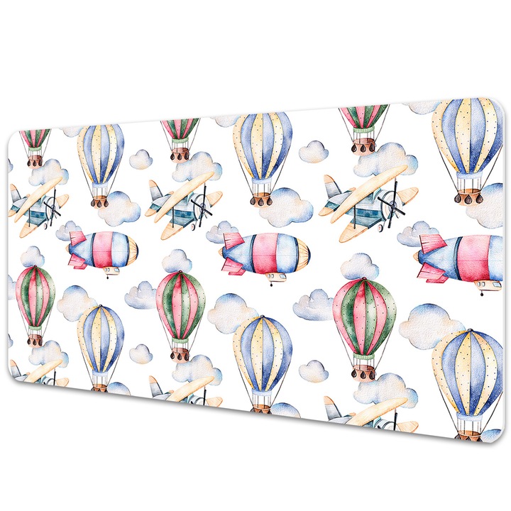 Mouse Pad Protectie Birou, dirijabile si baloane cu aer cald, bmat-119136567-4393, 100x50cm