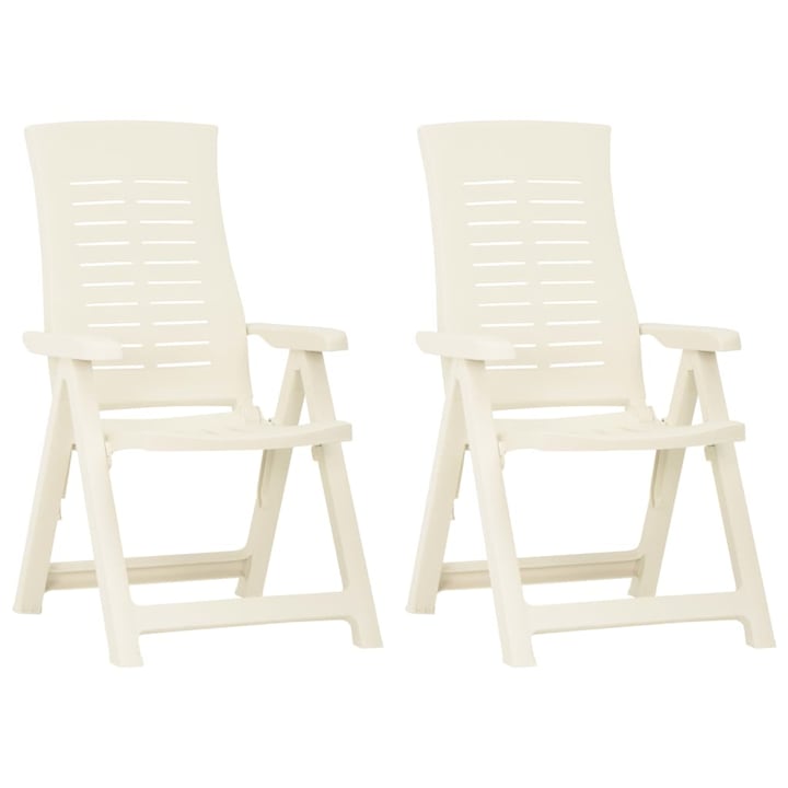 vidaXL 2 db fehér dönthető műanyag kerti szék 59 x 67 x 106 cm