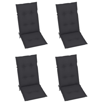 Set de 4 perne de scaun de gradina vidaXL, Poliester, 120 x 50 x 7 cm, Gri antracit Set de 4 perne de scaun de gradina vidaXL, Poliester, 120 x 50 x 7 cm, Gri antracit