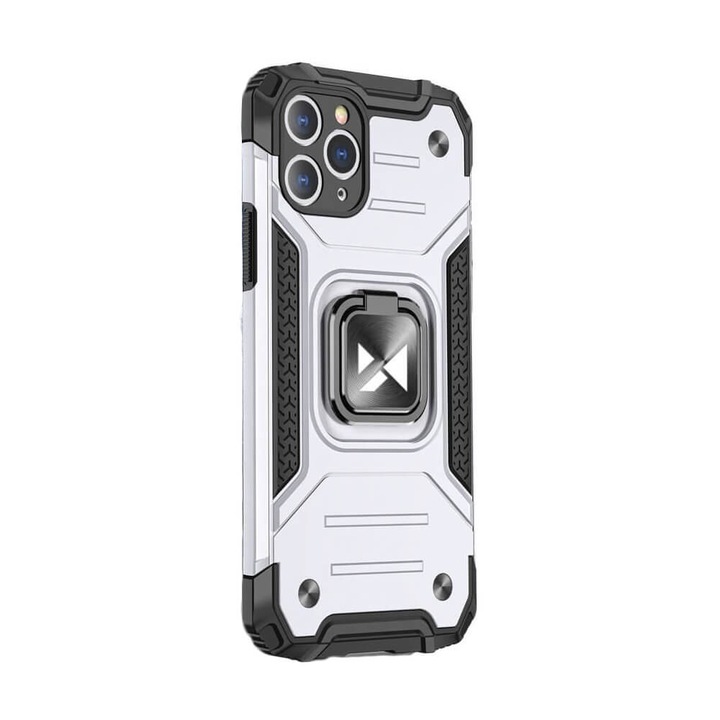 iPhone 12 Pro Max kompatibilis tok, Ring Armor Case Kickstand, Wozinsky, ezüst