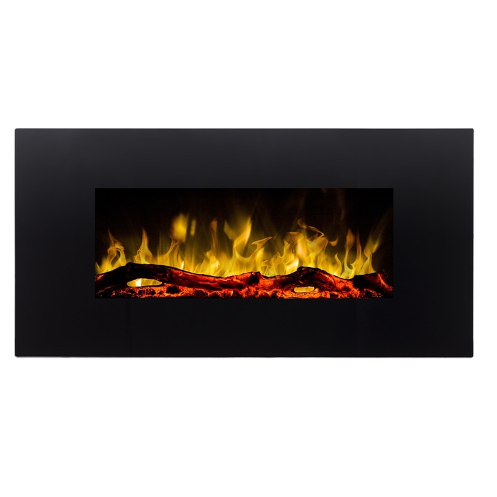 Semineu electric Aflamo, Albion 33, LED, 1500 W, Negru