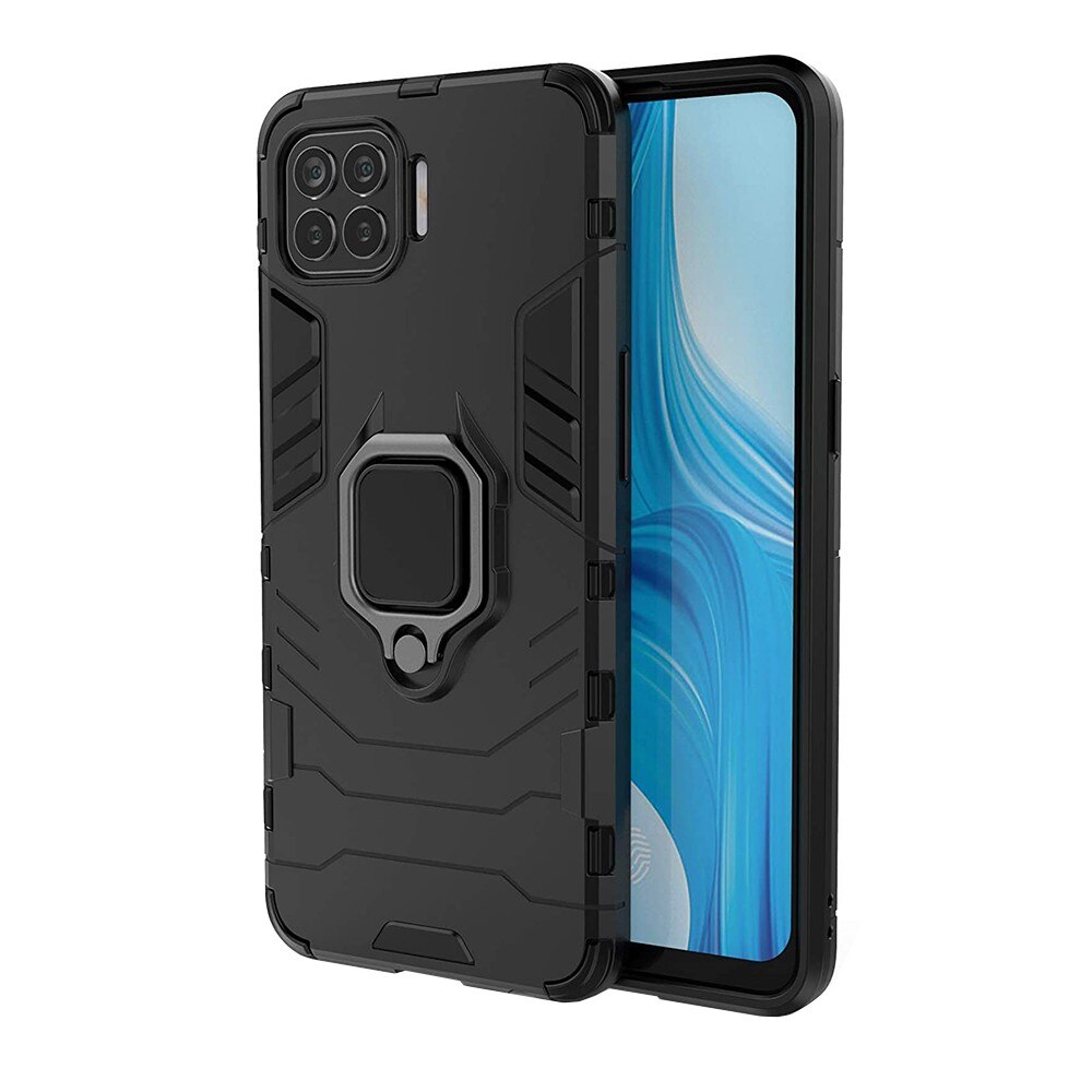 Husa compatibila cu OPPO Reno 4 Lite, Ring (cu inel si Magnet) Brave Armor, Black