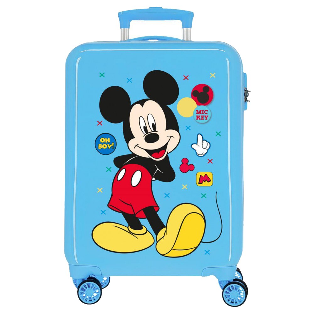 Troler cabina ABS 55 cm Mickey Enjoy the day oh boy, albastru