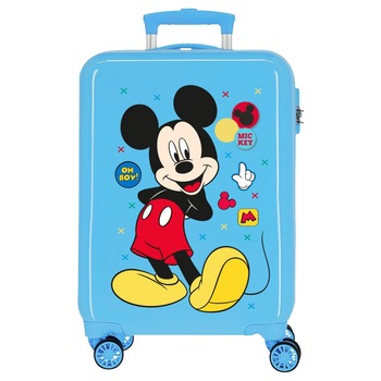 Troler cabina ABS 55 cm Mickey Enjoy the day oh boy, albastru Troler cabina ABS 55 cm Mickey Enjoy the day oh boy, albastru