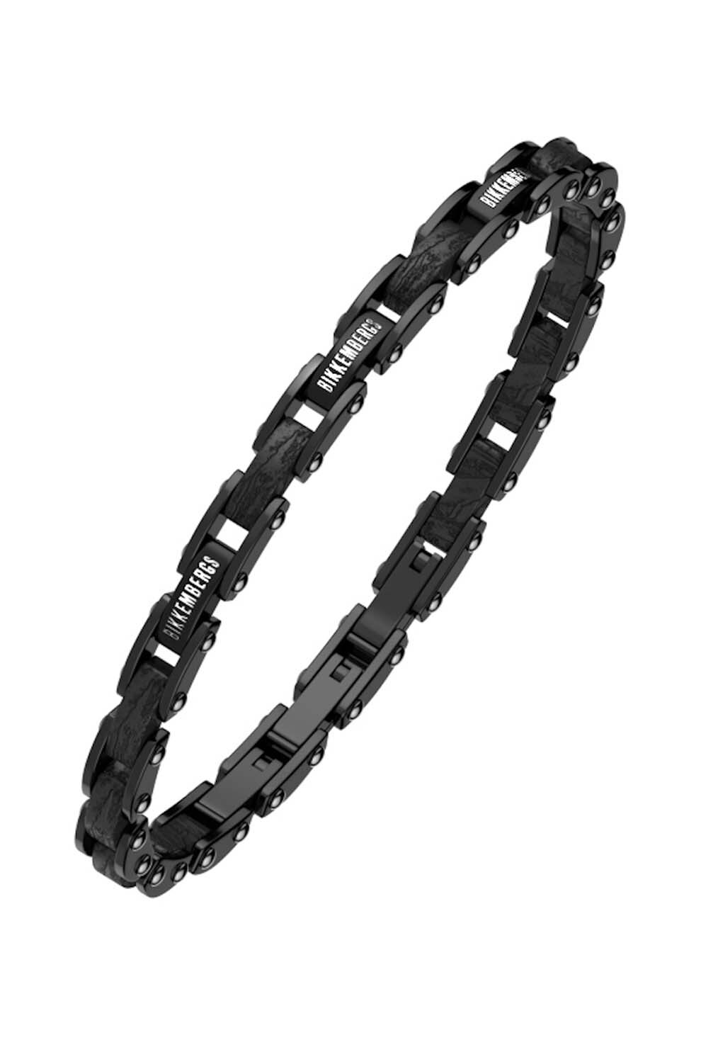 Bikkembergs, Bratara metalica cu logo, Negru