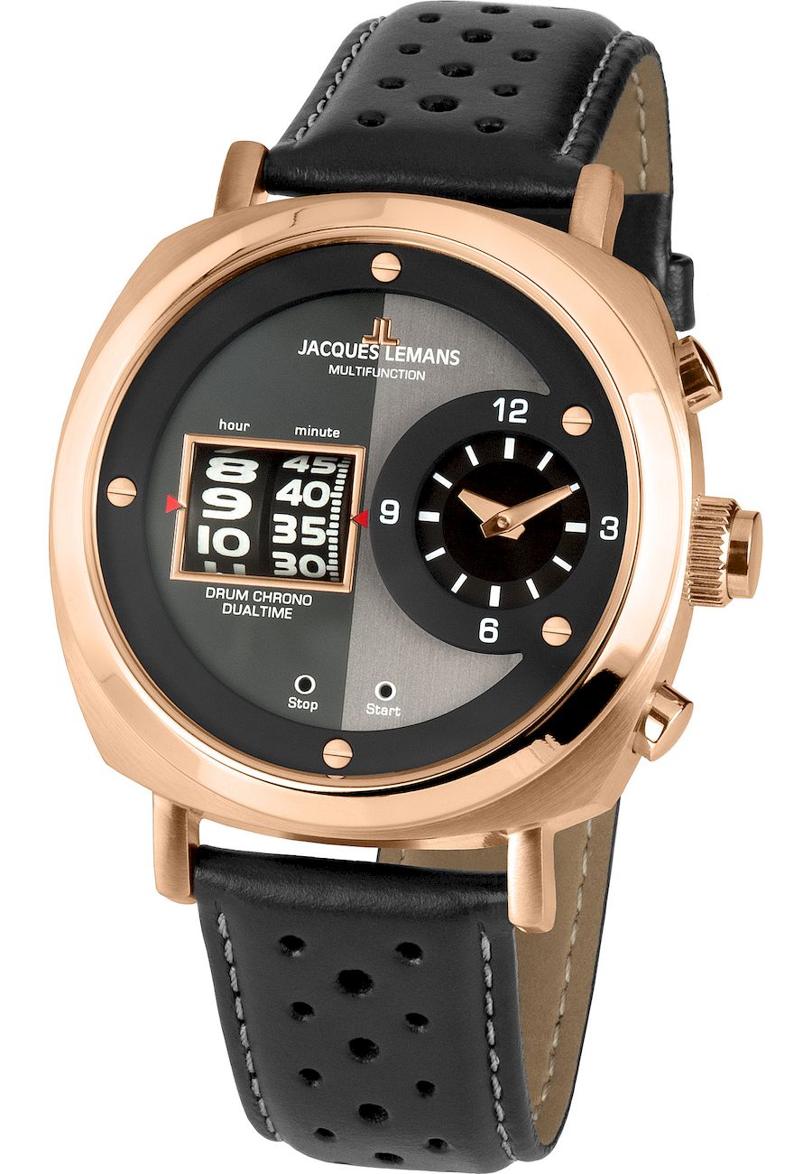 Ceas analogic barbatesc, Jacques-Lemans, 1-2058C, 44 mm, Multicolor