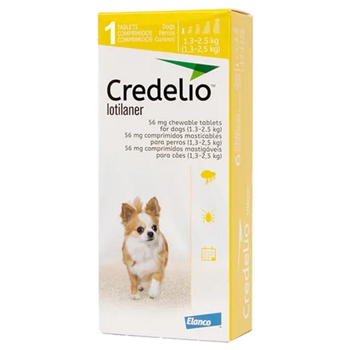 Tableta Credelio 56 mg caini 1,3-2,5 KG, 1 tableta