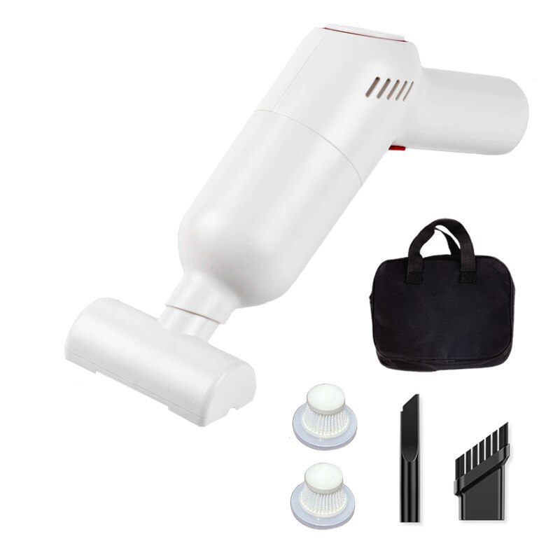Kit aspirator portabil fara fir, mini, 8000Pa, sac de depozitare / 2 cutii de filtrare, Alb