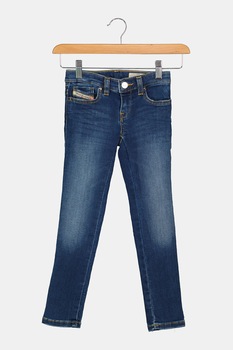 Diesel, Blugi cu aspect decolorat, Bleumarin/Alb prafuit, 164-168 CM Diesel, Blugi cu aspect decolorat, Bleumarin/Alb prafuit, 164-168 CM