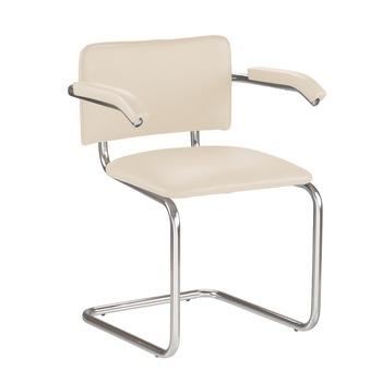 Scaun vizitator SYLWIA Arm, Crem piele ecologica Scaun vizitator SYLWIA Arm, Crem piele ecologica