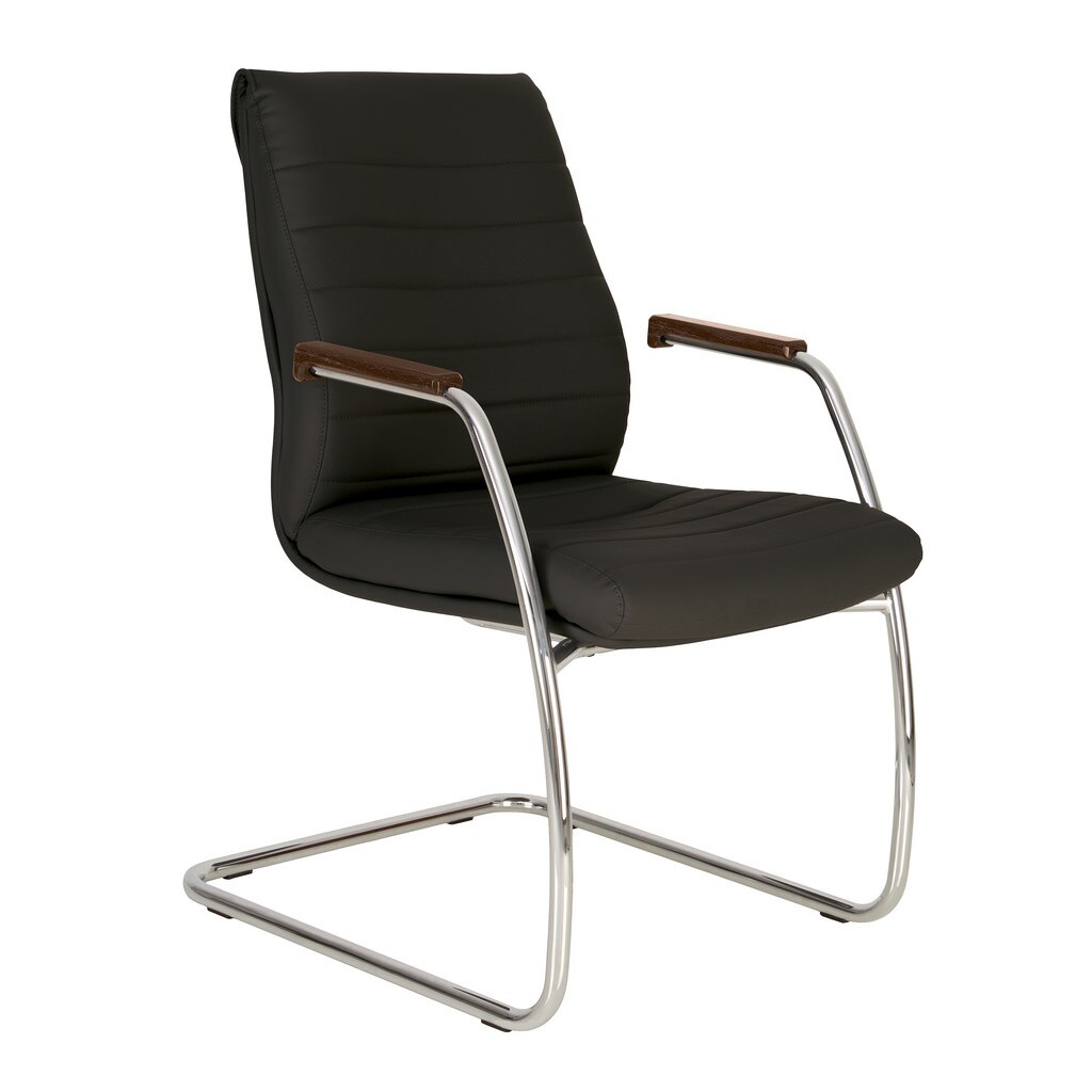 Scaun conferinta IRIS CF, Negru piele ecologica
