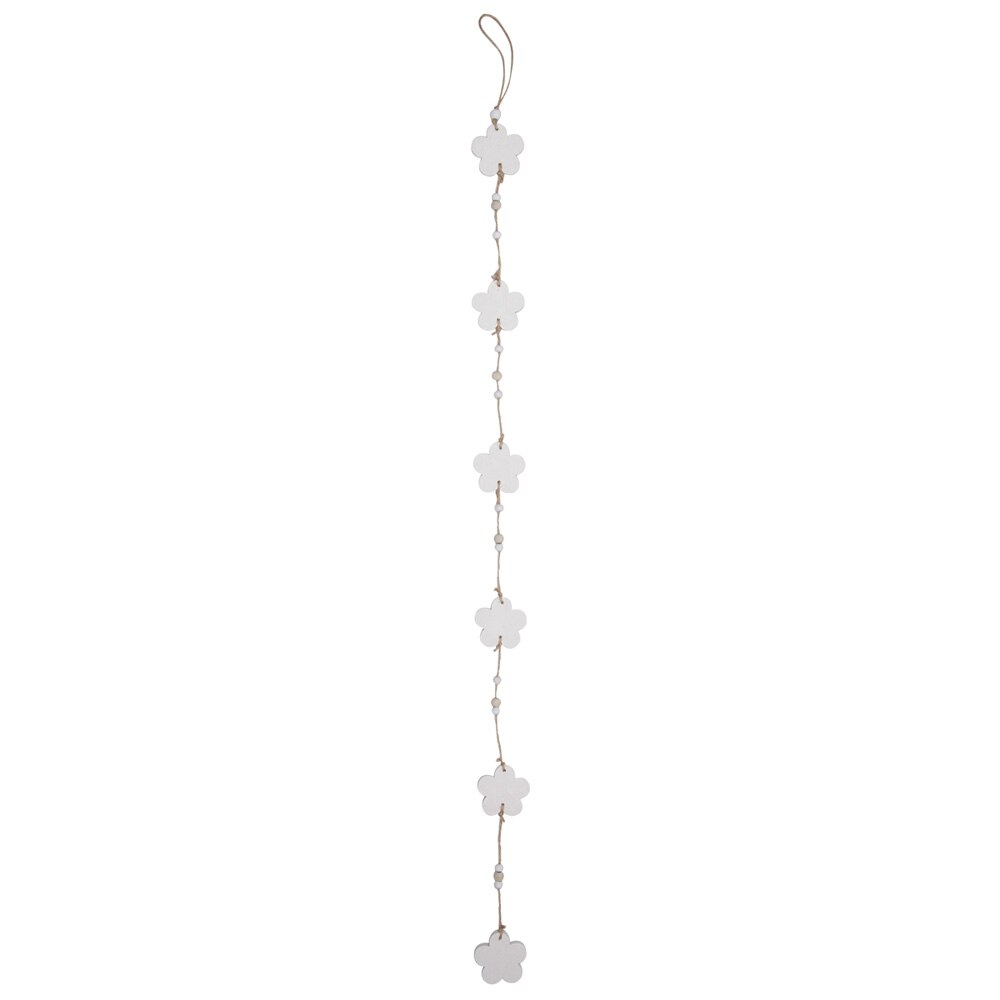 Ghirlanda Angelica Home & Country Shabby Chic cu flori albe 90 cm