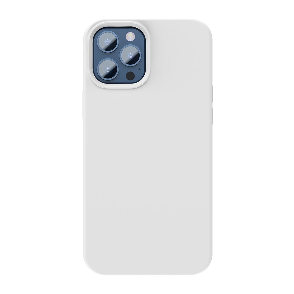 Husa pentru iPhone 12 Pro Max Baseus MagSafe compatible tpu liquid silica gel magnetic white