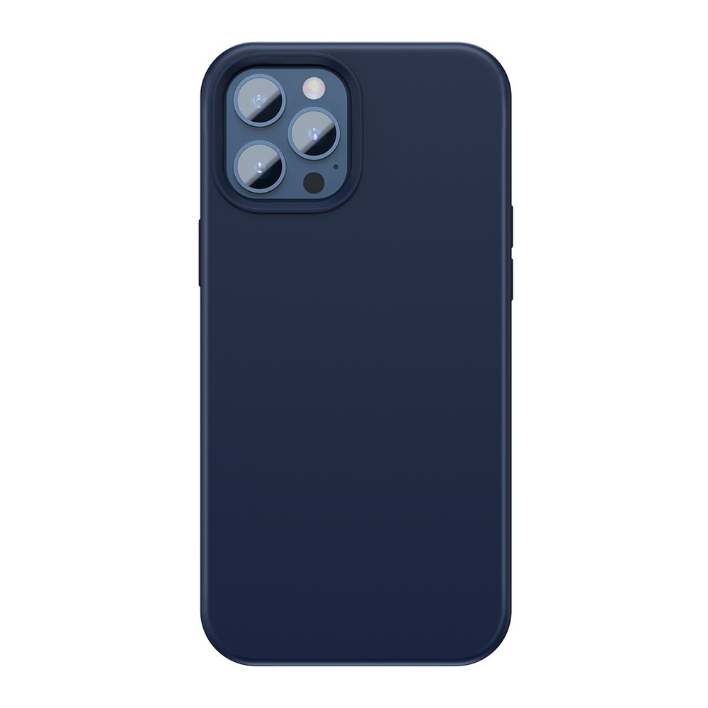 Husa pentru iPhone 12 Pro / 12 Baseus MagSafe compatible tpu liquid silica gel magnetic navy