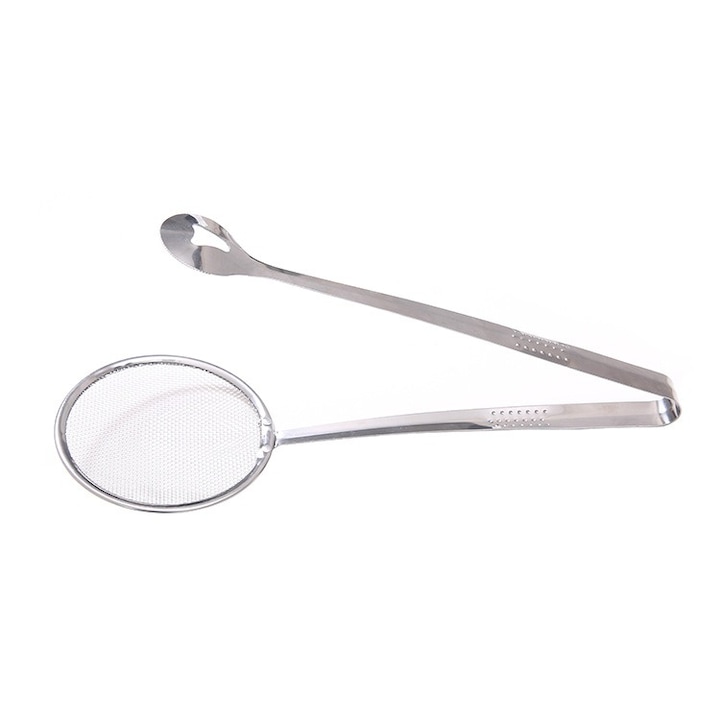 Cleste din inox cu sita, 28 x 10 cm