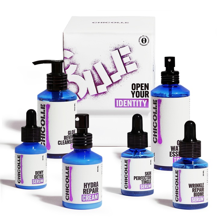 Beauty Box Set pentru ingrijire a tenului, Chicolle, Blue Repair Line, 6 produse