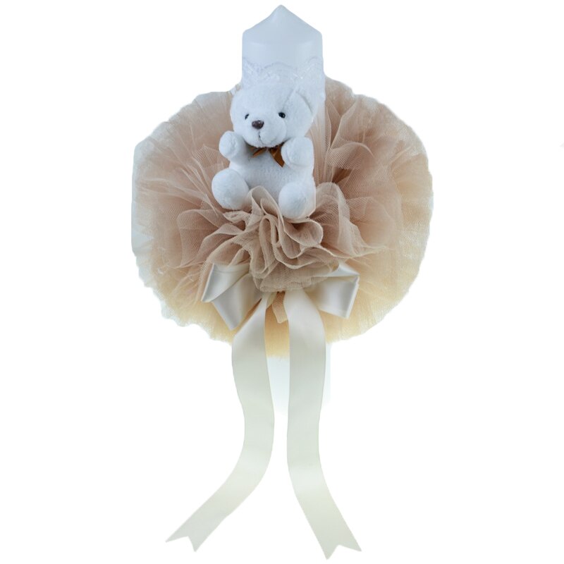 Lumanare pentru botez 32 x 7 cm Mini Junior LBMJ-03, Bej