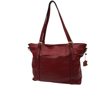 Geanta dama din piele naturala, rosu inchis, cu doua barete de umar, dimensiune 42X28X12 cm Geanta dama din piele naturala, rosu inchis, cu doua barete de umar, dimensiune 42X28X12 cm