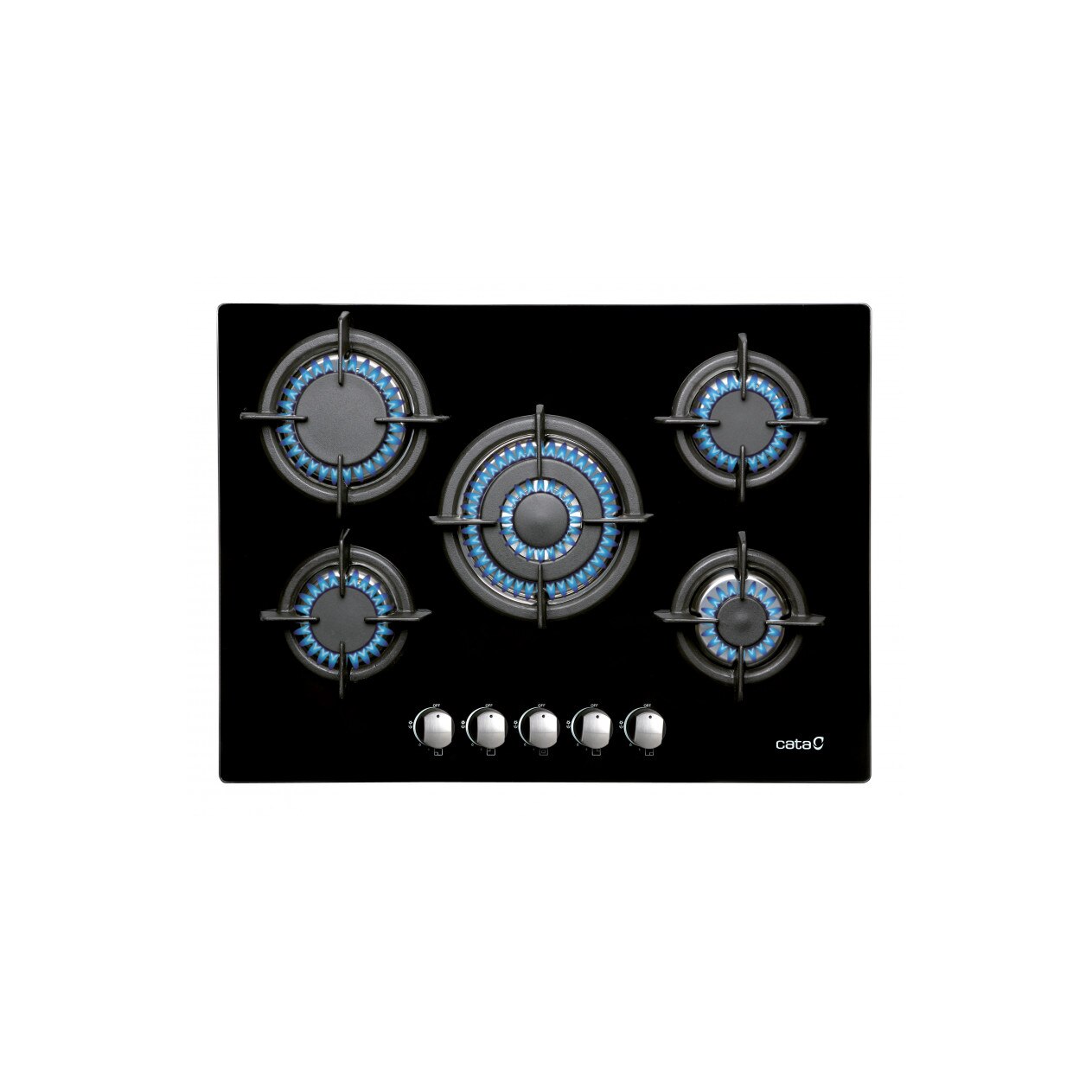 Plita Incorporabila Cata L 705 CI BK, Gaz, 5 Zone, 60 cm, Negru