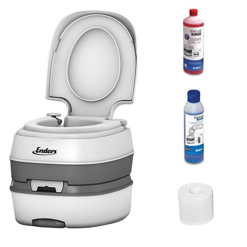 Set Toaleta portabila Enders Deluxe Starter, 4940, 15 litri, include solutii de curatare