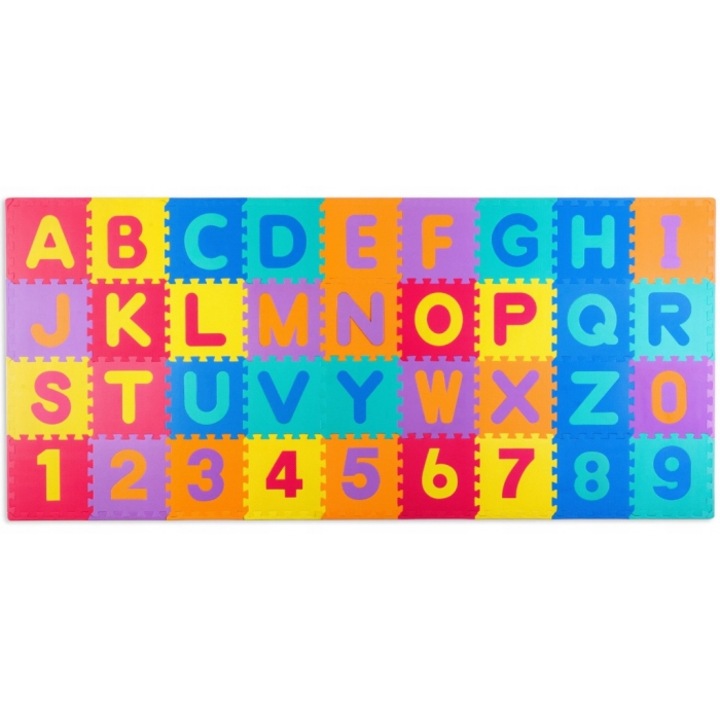 Подложка за игра 120 х 270 см с букви и цифри ricokids 7487 - многоцветна