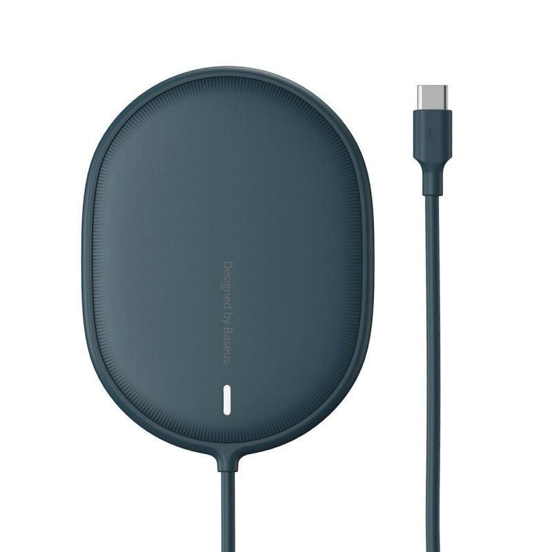 Incarcator Inductie Baseus Wireless Light Magnetic, 15W, LED, Cablu USB-C 1.5m, Albastru